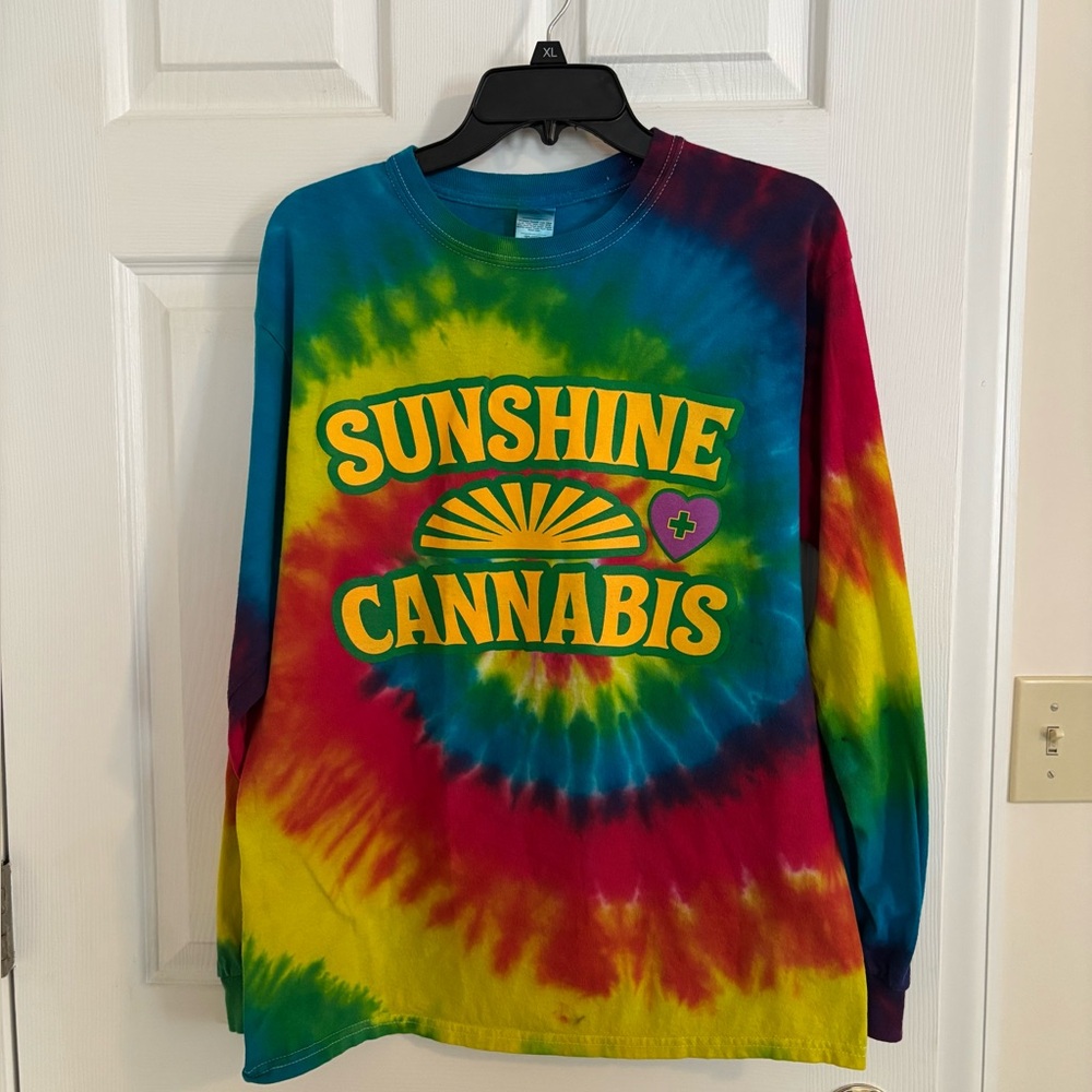 Sunshine Cannabis Tie-Dye Long Sleeve Shirt